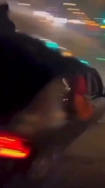 Biker shoots at car after the driver hits his gf with his car and flees the scene