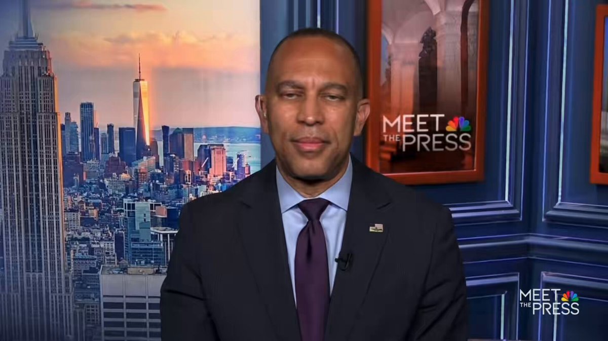 NBC News’ Kristen Welker: “Do you think, though, that there is room in the Democratic Party, under the tent of the Democratic Party, for Democratic Socialists? Is it big enough?” House Minority Leader Hakeem Jeffries (D-NY): “I DON’T support the DSA agenda as has been articulated by the DSA itself. Now, you’re going to have individual members who have been elected in Democratic primaries and if they are elected in the general in November will be part of the House Democratic Caucus. It’s going to be a broad caucus. There will be progressives. There will be New Dems. There will be Blue Dogs.”