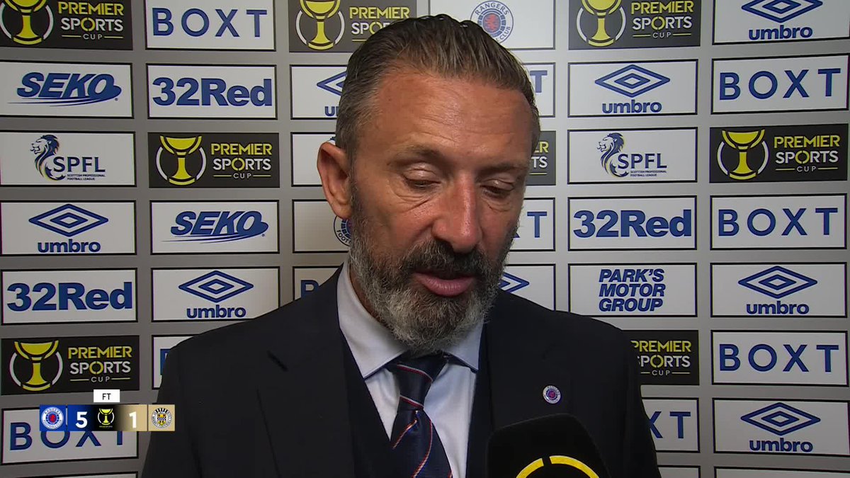 🔵 Rangers Football Club manager Derek McInnes reacts to today's victory and drawing Celtic in the quarter-finals "It's a mouth-watering tie" 🗣️ #PremierSportsCup