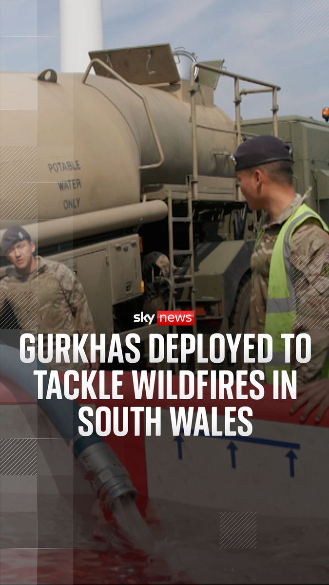Around 200 military personnel, including members of the Gurkhas, have been deployed to support firefighters tackling wildfires in Wales. Read more: