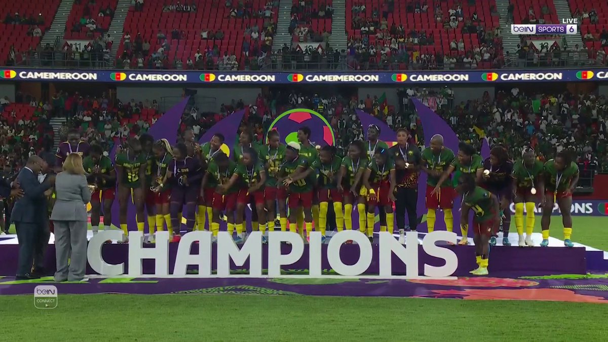 شاهد مراسم تتويج الكاميرون بكأس أمم إفريقيا للسيدات – المغرب 2026 #كأس_أمم_إفريقيا_للسيدات