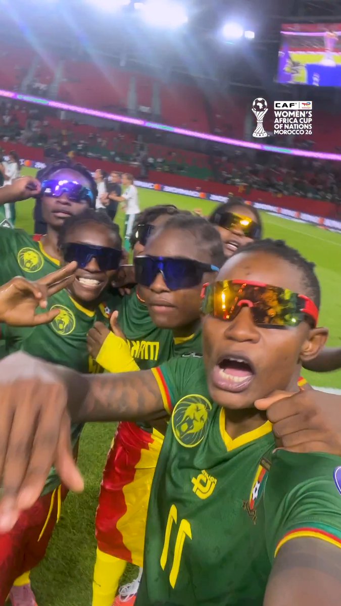 The glasses. The singing. The shaky video. Cameroon are celebrating right. 😎🇨🇲 #TotalEnergiesWAFCON2026