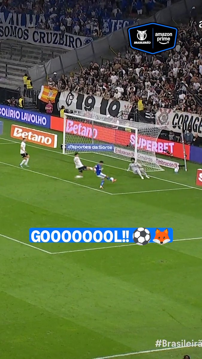 BRUNO RODRIGUES APROVEITA O REBOTE, E ABRE O PLACAR PARA A RAPOSA! 🦊️ #BrasileirãoNoPrimeVideo #Cruzeiro #CORxCRU #PáginasHeroicas