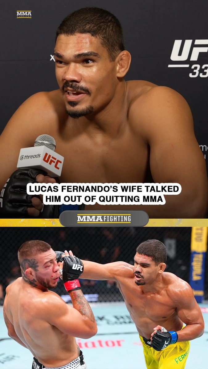 #UFC330's Lucas Fernando admits his wife talked him out of walking away from MMA after his failed DWCS loss: "She believed in me, she supported me, and she's always supported this dream of being in the UFC."