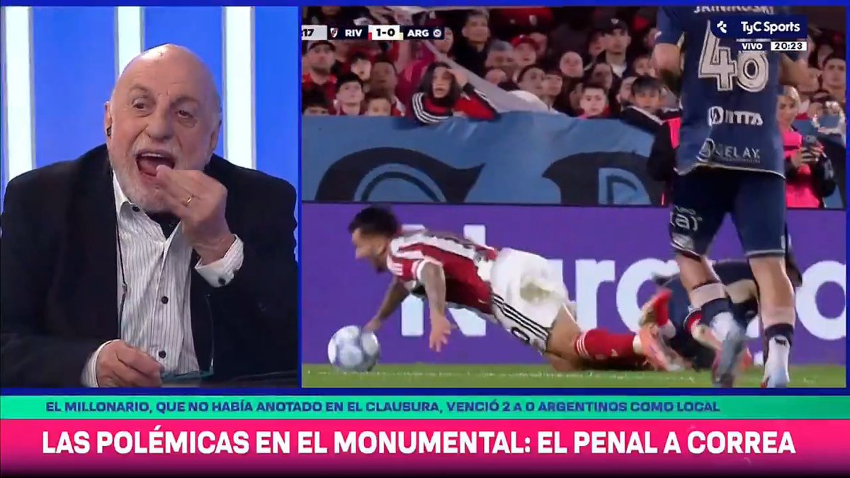 "Pagani": Por sus comentarios sobre el penal para River en el partido ante Argentinos Juniors