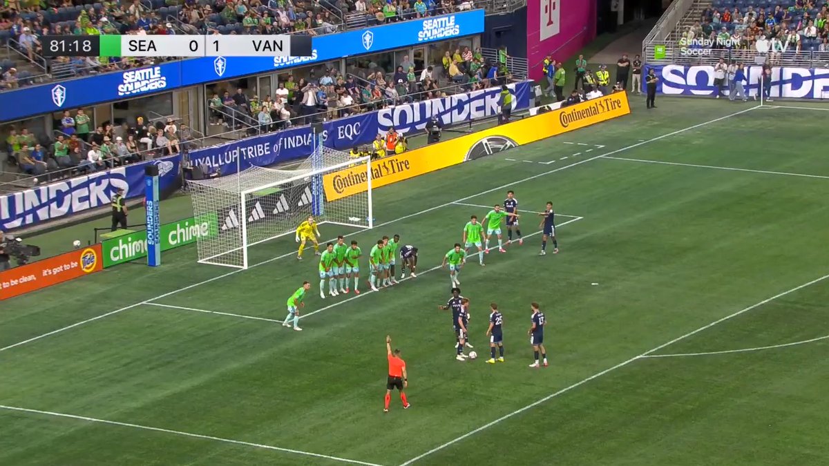 Cheeky, cheeky. Thomas Müller buries the indirect free kick inside the box!