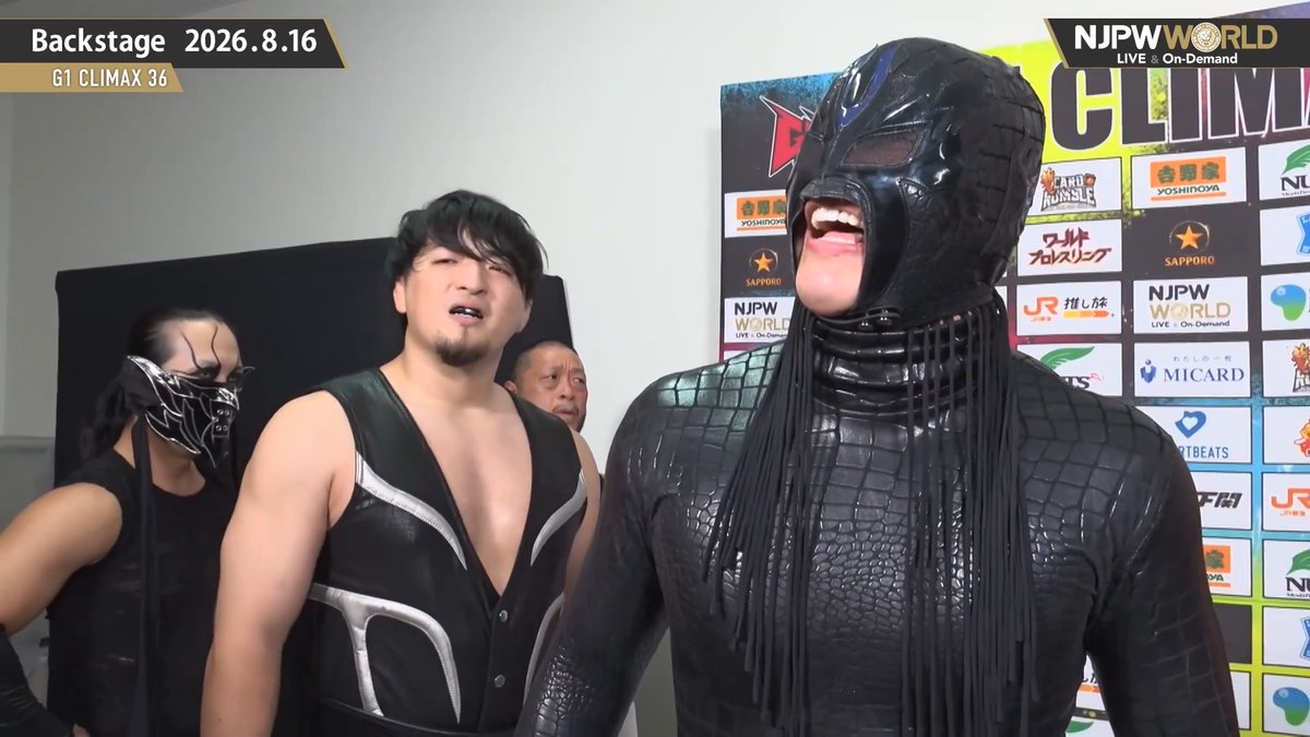 . 𝐒𝐇𝐔𝐍 𝐒𝐊𝐘𝐖𝐀𝐋𝐊𝐄𝐑 #RenNarita #HoT G1 CLIMAX 36 (Aug. 16th, 2026) Backstage comments! Watch FREE|無料公開中 ⇒ From the profile URL|「NJPW WORLD」で検索 8/16(日) #G1FINAL のBSコメントを #NJPWWORLD で無料公開中!