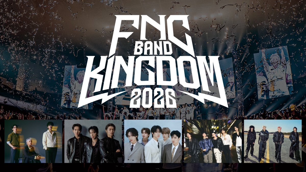 \\\FNC BAND KINGDOM 2026/// U-NEXTで独占ライブ配信決定💁♀️ 🗓️9/21(月・祝) 21時開演 🎟️会員見放題 ℹ️見逃し配信あり FTISLAND/CNBLUE/N.Flying/Hi-Fi Un!corn/AxMxPが出演👑