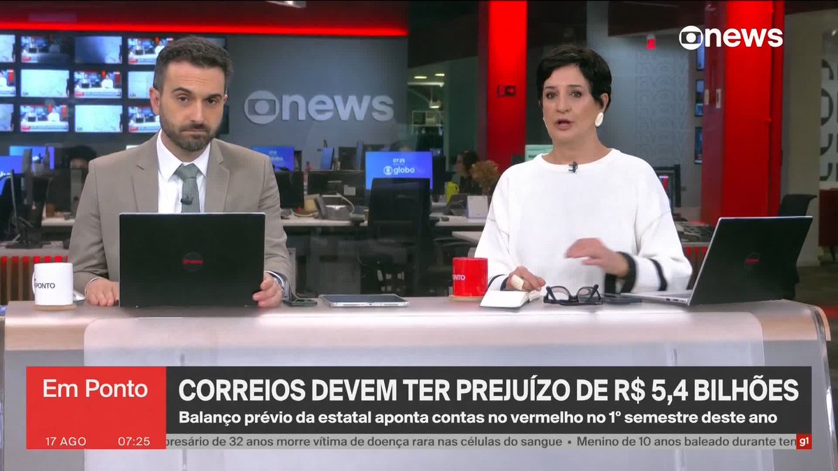 Os Correios devem apresentar prejuízo de R$5,4 bilhões no primeiro semestre de 2026. ➡️#GloboNewsEmPonto de segunda a sexta, às 06h30, na #GloboNews #economia #Correios