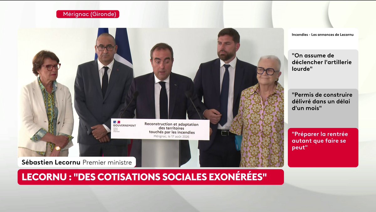 🔴 "Une catastrophe peut en annoncer une autre. L'ensemble de ces arbres et de ces forêts pompait énormément d'eau dans des zones qui étaient humides. Désormais, on a donc un risque d'inondation." 🗣 Sébastien Lecornu, #canal16