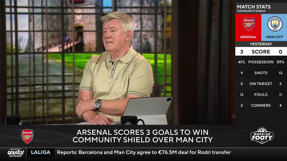 "Arsenal absolutely demolished them. They could have had more." Geoff Shreeves and Matteo Bonetti celebrate Arsenal after their comprehensive Community Shield win over Manchester City 🔴