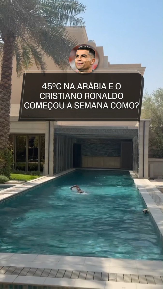 CRISTIANO NA TRANQUILIDADE! A cidade de Riade, capital da Arábia Saudita, amanheceu com módicos 45ºC, então o Cristiano Ronaldo começou a semana dele assim... 📽️ @georginagio #FutebolNaESPN #Cristiano