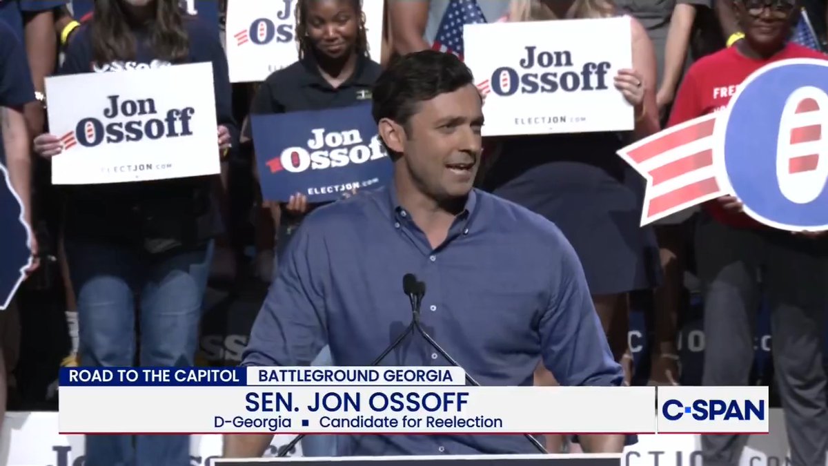.Jon Ossoff (D-GA) on opponent Rep. Mike Collins (R-GA): "He's like a scandal pinata. Every time you shake him, more misdeeds fall out."