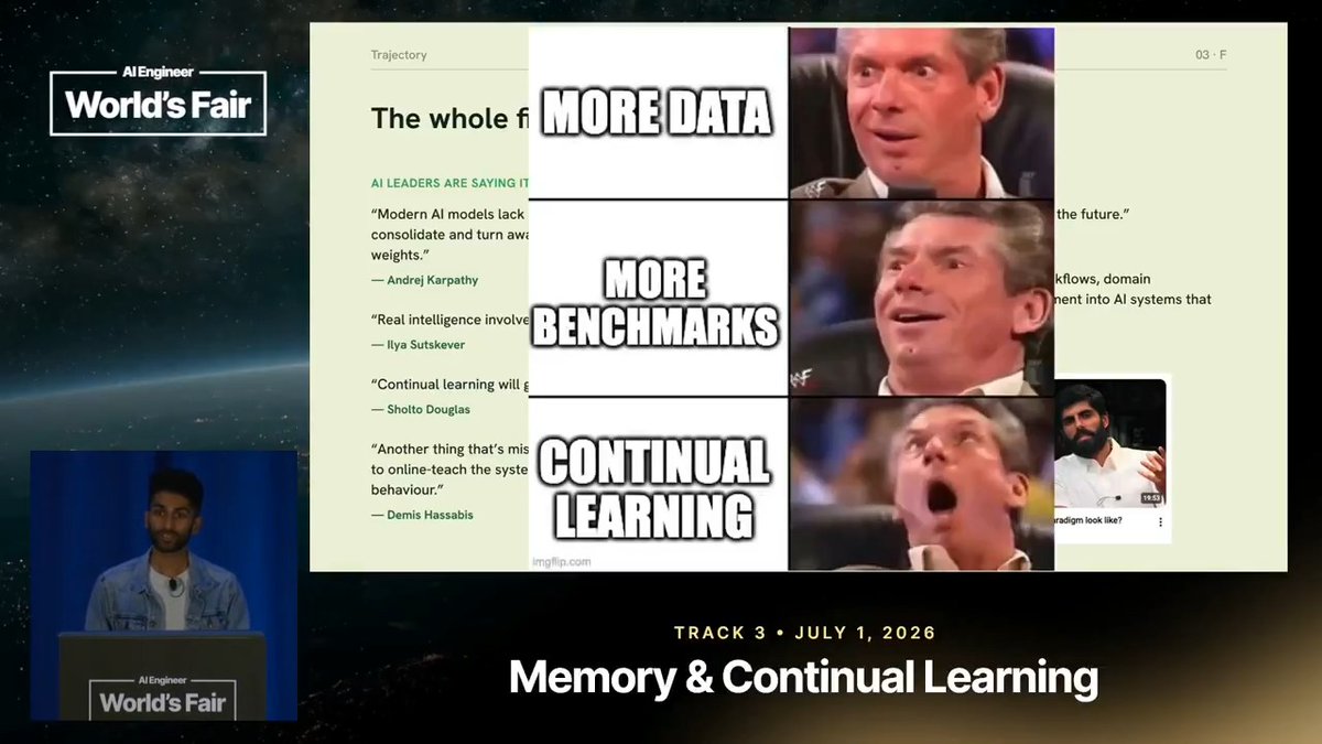 It's time to rethink RL. Translating real world use into model improvements requires redesigning post-training algorithms for non-verifiable, per token rewards. At AI Engineer 's World Fair, we share our insights into scaling algorithms like SDPO for continual learning.