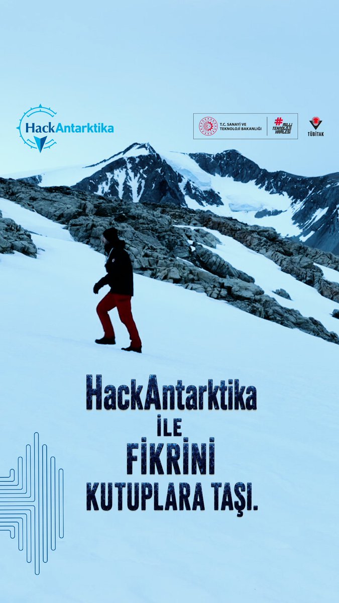 Yenilikçi fikrinizi Antarktika’ya taşımak ister misiniz? ❄️ HackAntarktika ile girişimciler bir araya geliyor; TÜBİTAK Kutup Araştırmaları Enstitüsü’nün araştırmalarına katkı sağlayacak fikirler yarışıyor. ⛴️ Hackathon’un kazananı; Cumhurbaşkanlığı himayelerinde, Sanayi ve Teknoloji Bakanlığı öncülüğünde, TÜBİTAK KARE koordinasyonunda gerçekleştirilecek 11. Ulusal Antarktika Bilim Seferi'ne katılacak. 🗺️ Siz de geliştirdiğiniz projeyi, Beyaz Kıta Antarktika’da test etmek istiyorsanız hemen başvurun. Detaylı bilgi ve başvuru👉🏻