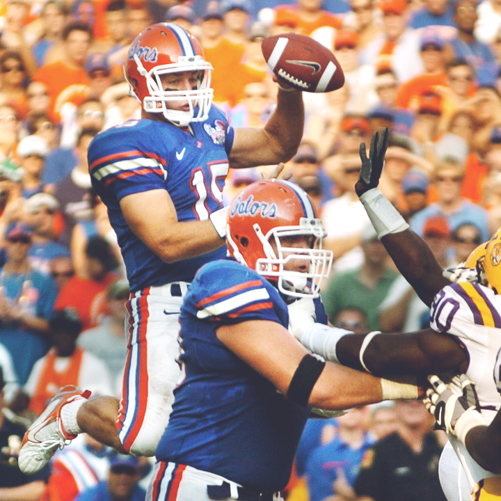 Tim Tebow’s iconic jump pass on LSU