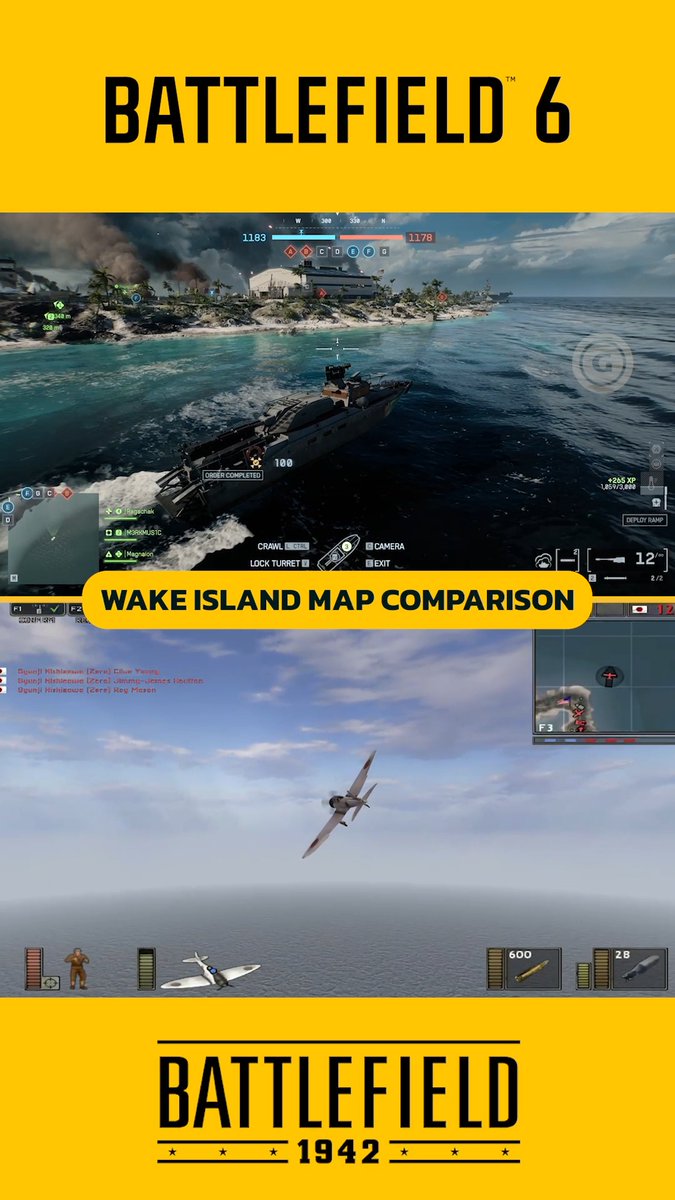 Battlefield 6 is bringing back the iconic Wake Island map 🗺️ See the comparison between Battlefield 6 and Battlefield 1942.