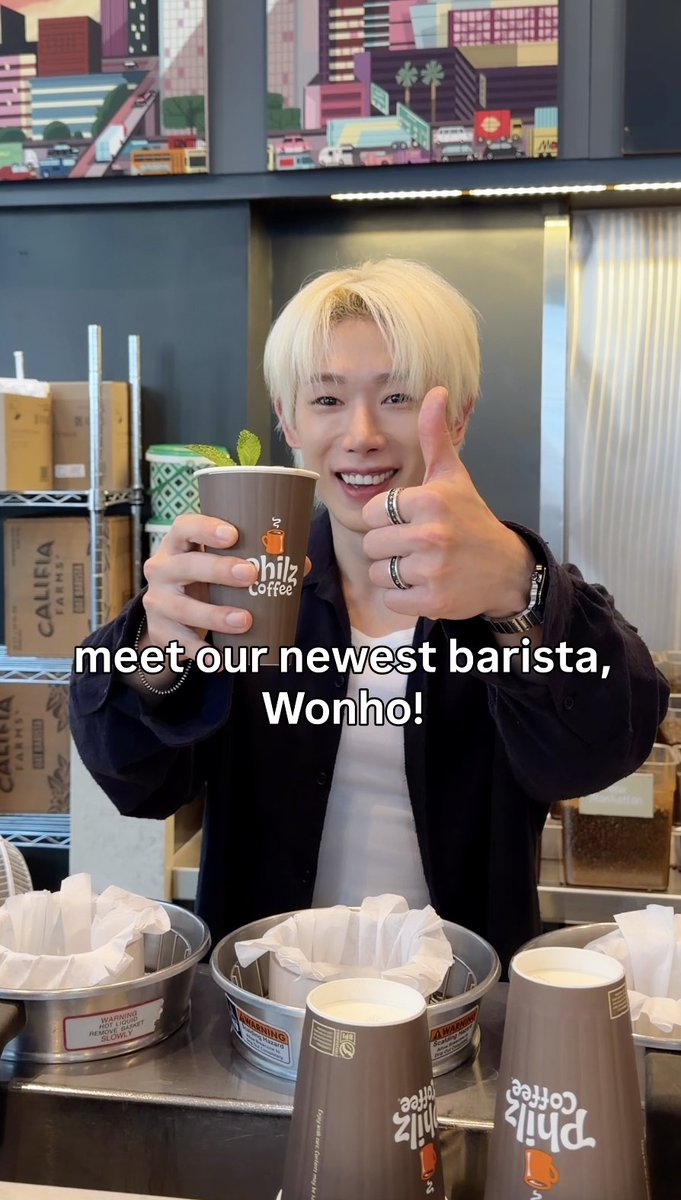 when you love your Philz order so much, they let you make it thanks for swinging by, WONHO Official! #wonho