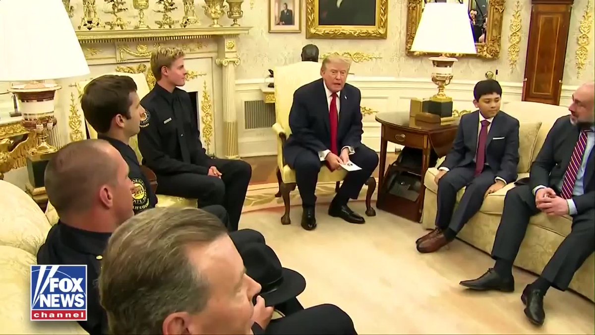 JUST IN: President Trump welcomes hero lifeguard Ryder Williams to the White House after the 16-year-old saved a young boy from dangerous surf in Santa Cruz, California last month.