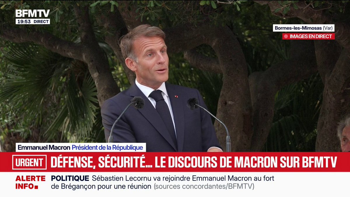 "Neuf ans c'est au fond, une époque [...] Vous allez me manquer", déclare Emmanuel Macron depuis Bormes-les-Mimosas