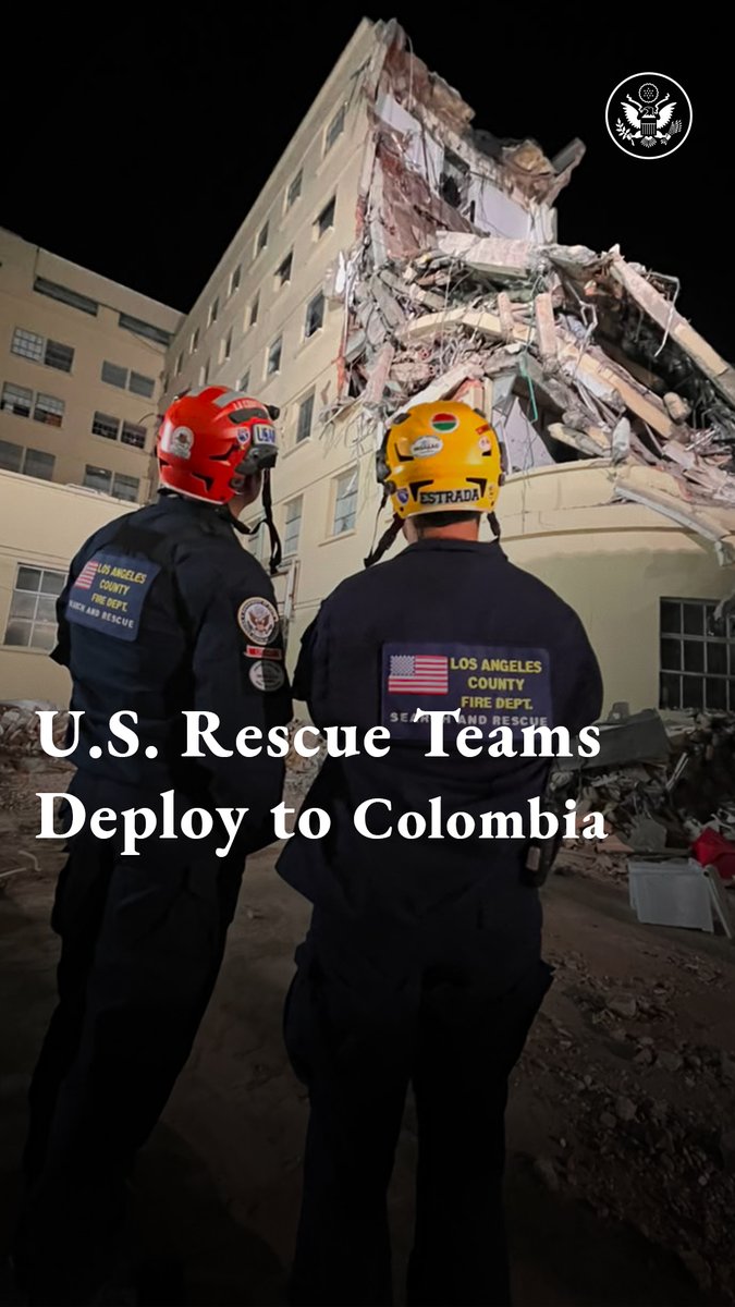 When the devastating 7.4 magnitude earthquake hit Colombia, the Trump Administration immediately answered President Abelardo De La Espriella’s request for help. Our Disaster Assistance Response Team, including LACoFD and Fairfax County Urban Search & Rescue-VA-TF1/USA-01, continues to support Colombian rescue efforts on the ground.
