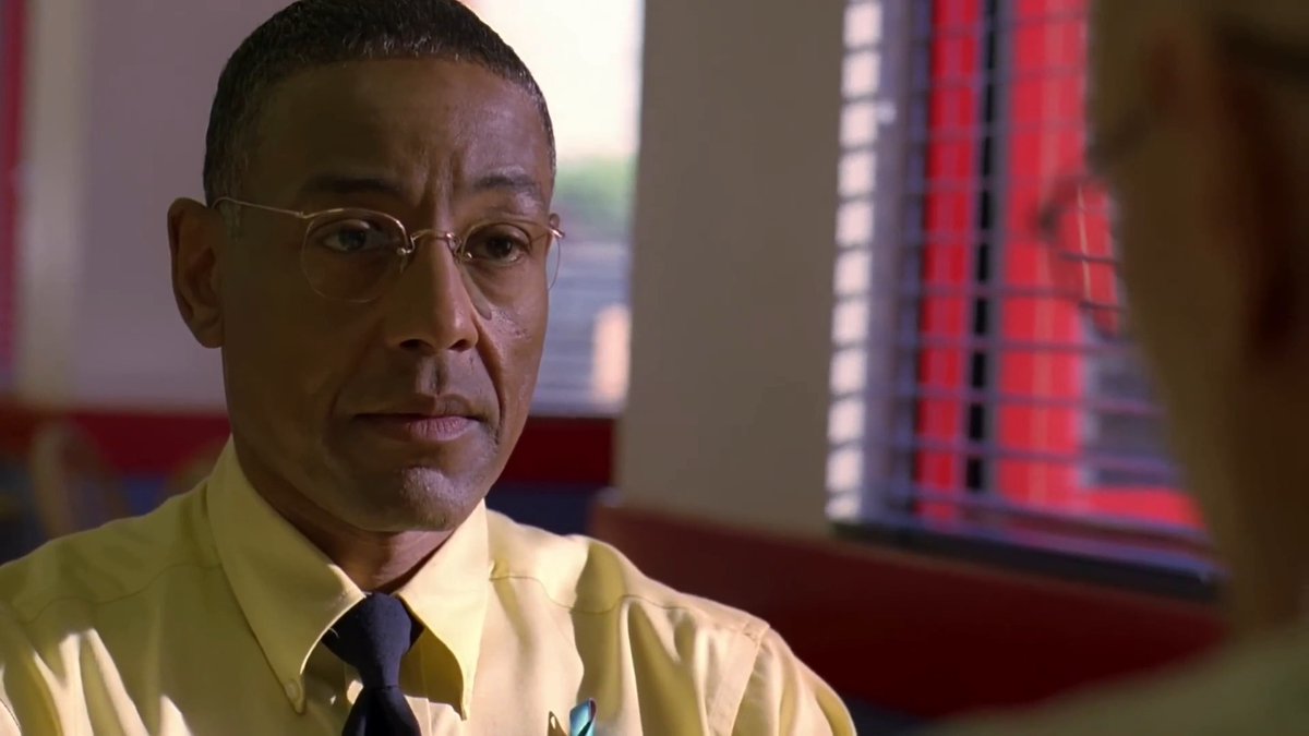 “May I?” When asking to sit at a table at a restaurant that HE owns… I love how Gus knows when to concede power and play on Walt’s ego, even if it seems insignificant. At this point, he knows that the Blue Sky is effective and exceptional, and he definitely wants Walter to come work for him, but he still wants to tell him the offer even after Walt says “no.” Because that twinkle in Walter’s eye the second he heard $3 million was all Gus needed to know he had already won him over. That’s why he smiled and walked away so calmly instead of pushing further, because unlike what Walter had done in their first meeting, he was excellent at hiding his desperation
