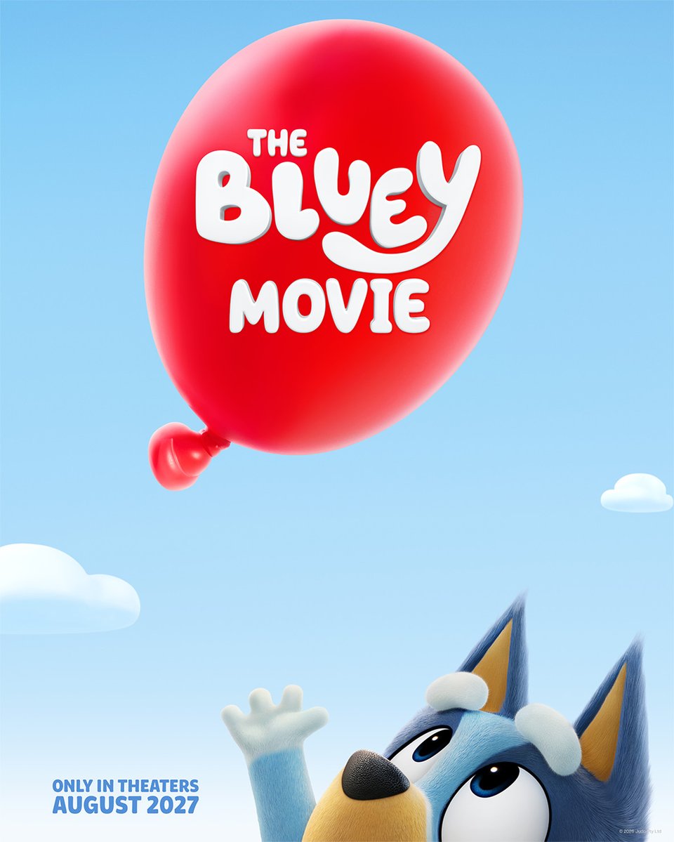 For real life?! THE BLUEY MOVIE is coming to AMC Theatres 8/6/27. 💙🎈