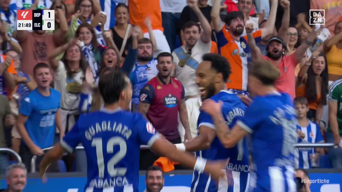 NO PODÍA SER OTRO 🦇 El primer gol del Deportivo A Coruña en su vuelta a Primera es de PIERRE-EMERICK AUBAMEYANG #LALIGAenDAZN ⚽