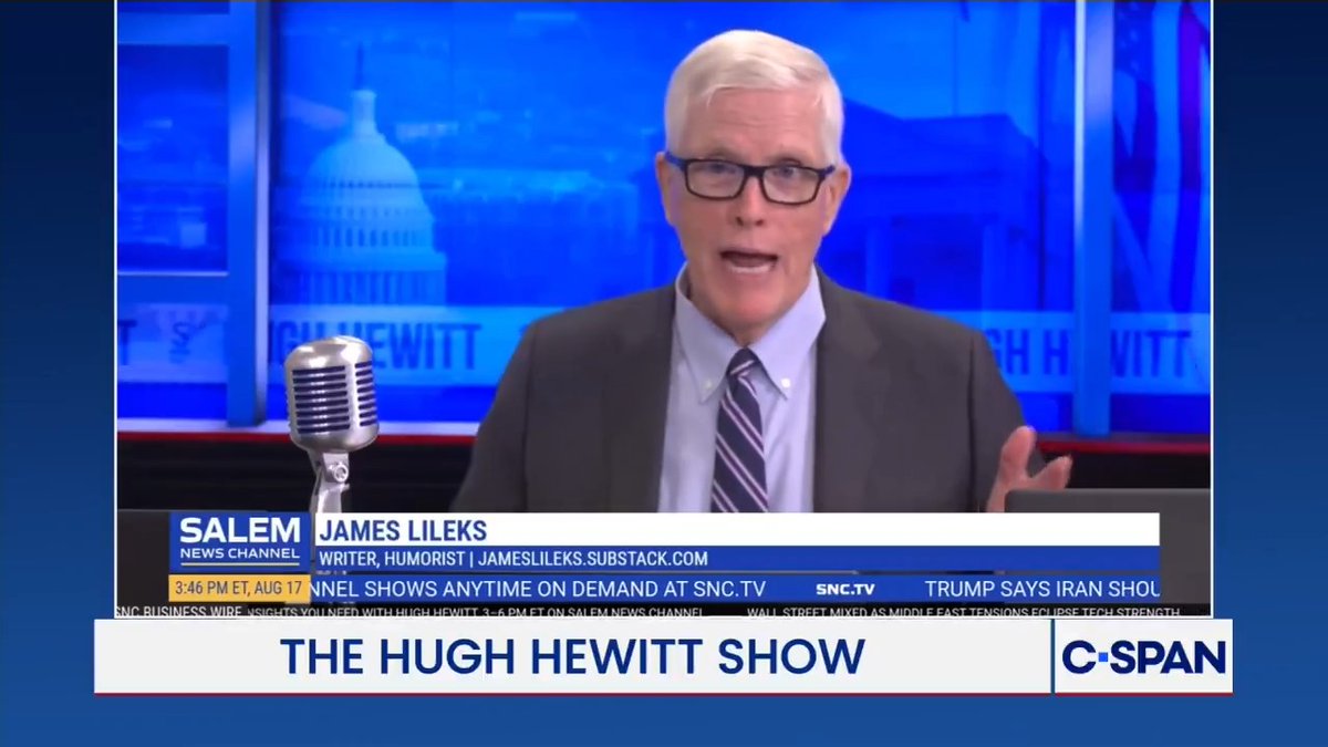 .Hugh Hewitt calls C-SPAN an "American treasure" and James Lileks calls the network the "Weather Channel for thinking people."