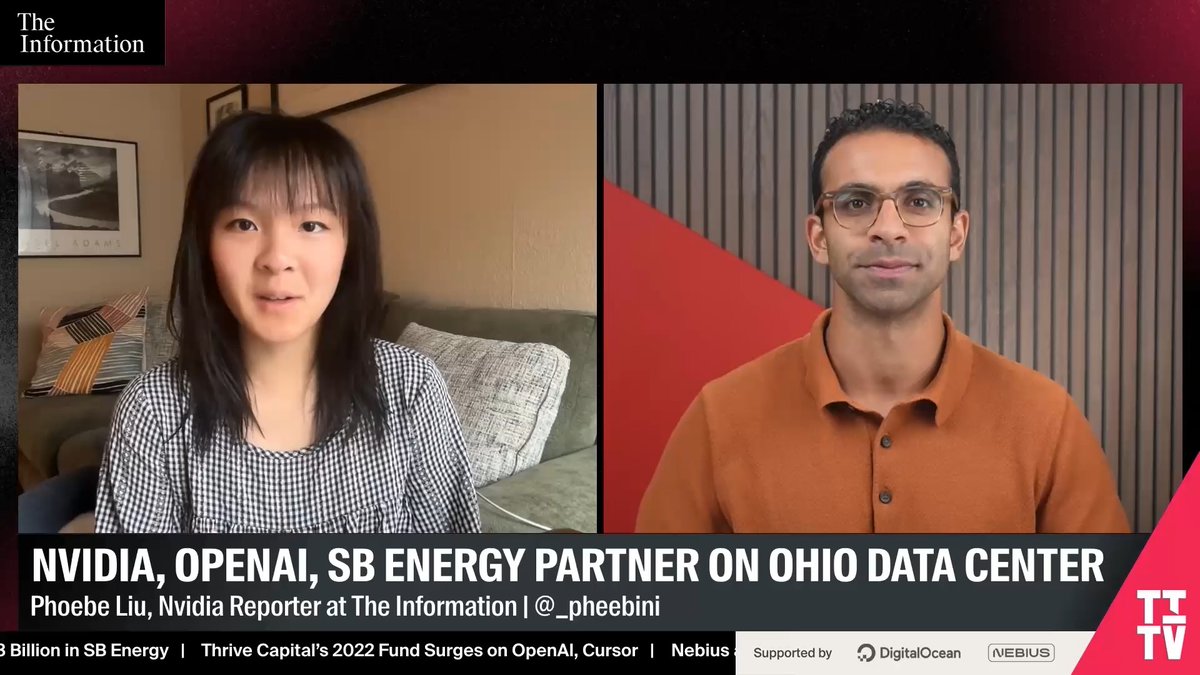 Nvidia just backstopped $100B for OpenAI’s Ohio data center that will house its chips. Here's why: “OpenAI doesn't have the credit to be able to kind of lease that on its own and convince lenders to back it.” “So it would need kind of an investment grade company with a strong balance sheet such as Nvidia to back it.” — Phoebe Liu