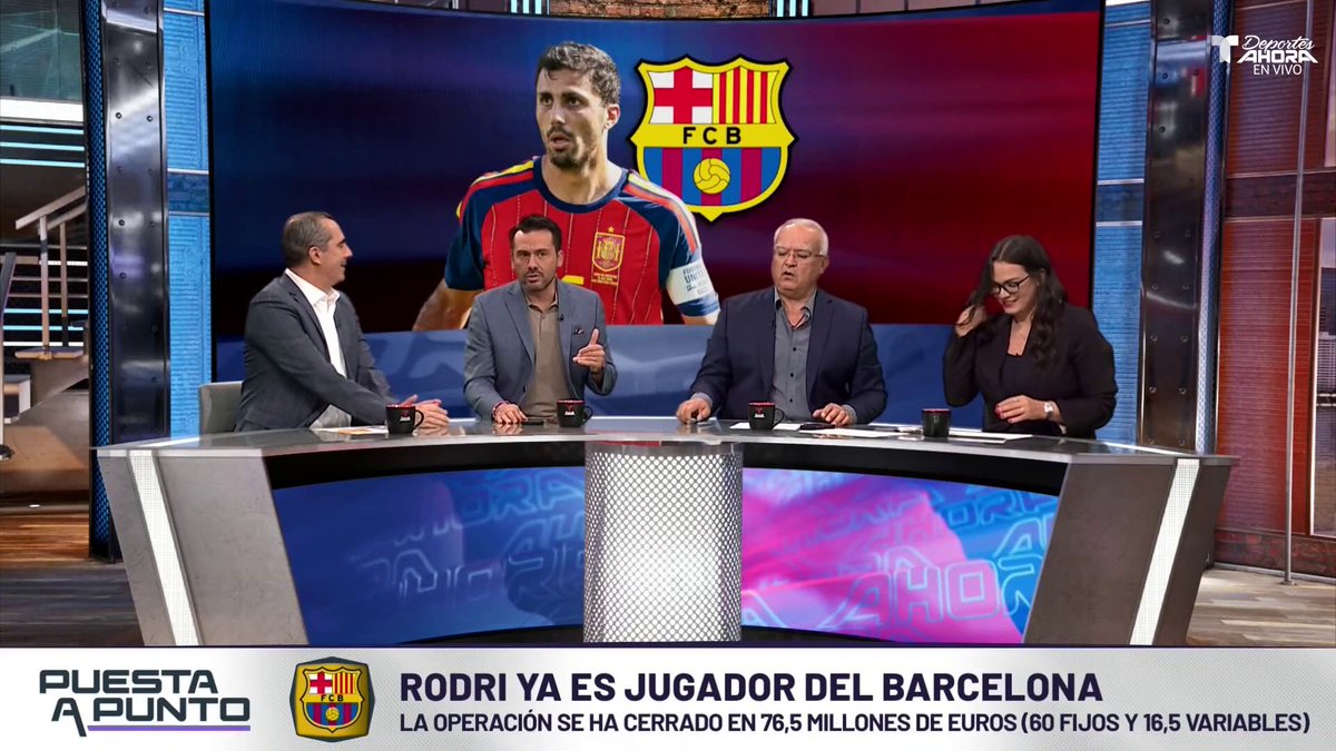 👀💢 ¿Y ahora CÓMO va a jugar el Barcelona con RODRI? 🥱 Luis Omar Tapia piensa que el Barça juega "ABURRIDO" y abre el debate en la mesa con Carmen Boquín, Omar Zeron y Jaime Herrera 📺 “Puesta A Punto”, de lunes a viernes a las 6pm ET por Telemundo Deportes Ahora. #TelemundoDeportesAhora #PuestaAPunto