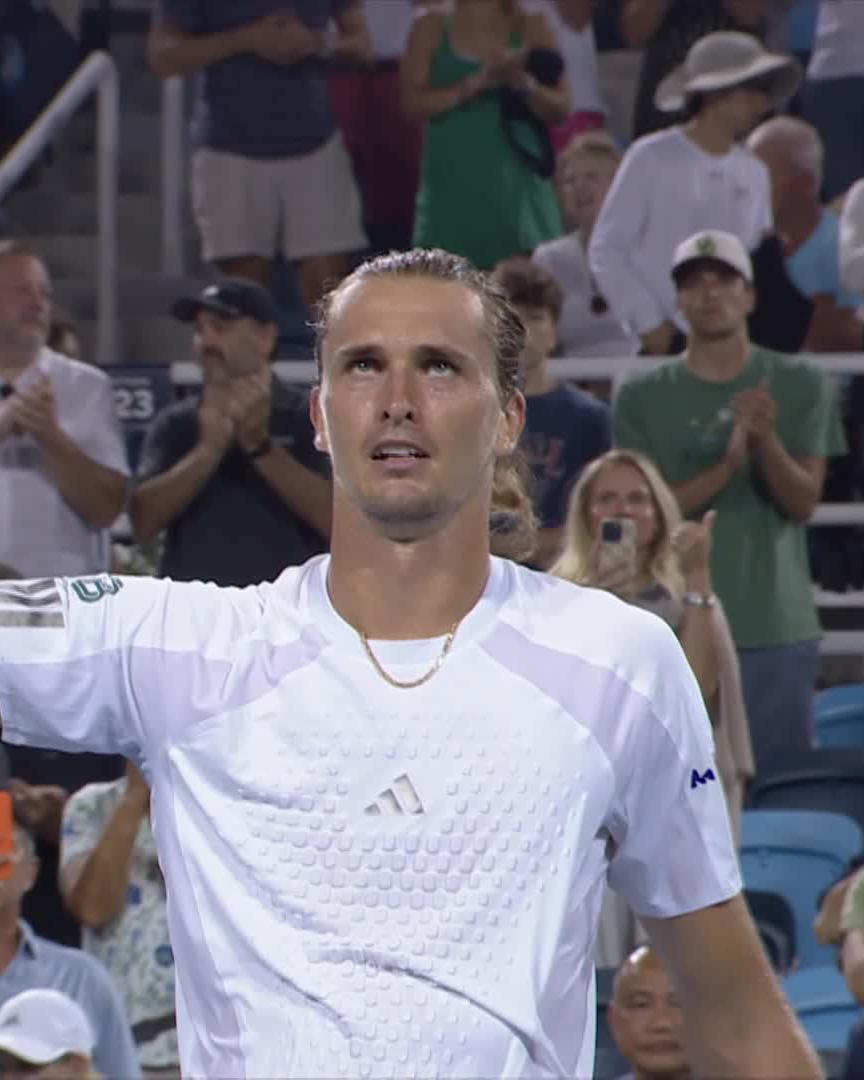 Sealed in STYLE 👏 Alexander Zverev converts his third match point to defeat Atmane 7-6 7-6. #CincyTennis