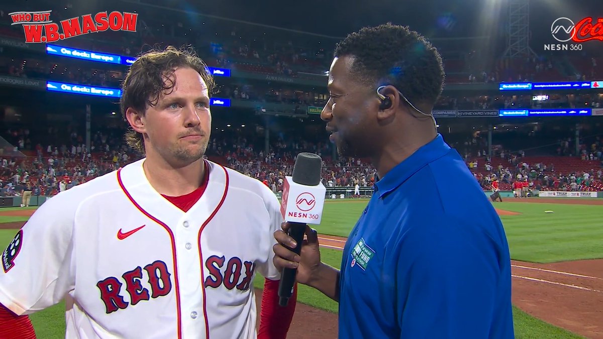 "It was a fun game to be a part of. First game at Fenway, can't ask for a whole lot more." Nuff said, Adley 🥹 🎙️ Presented by W.B. Mason Co.