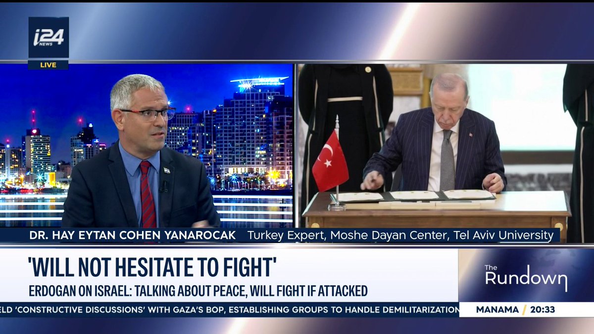 'Unfortunately, the deterioration of Turkish-Israeli relations is on a collision course.' Dr. Hay Eytan Cohen Yanarocak (Hay Eytan Cohen Yanarocak - חי איתן כהן ינרוג׳ק) joins Nicole Zedeck on #TheRundown Catch the full segment 👉