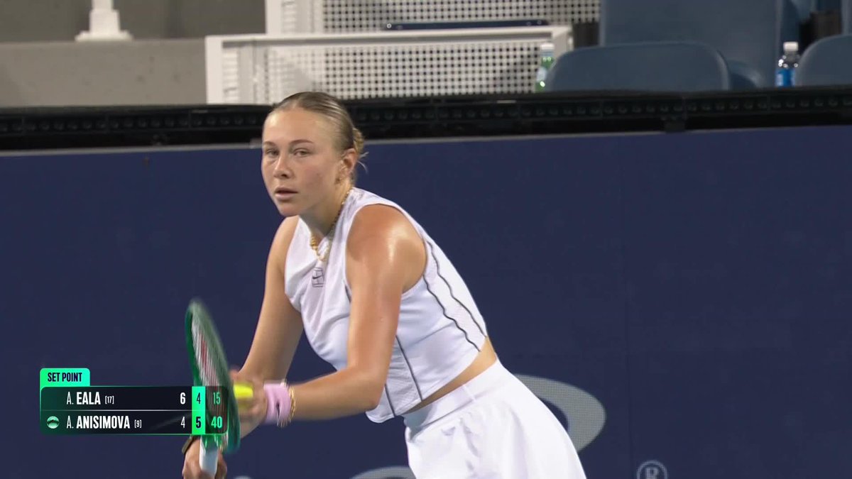 Raise your hand if you're still awake 🙋‍♀️ Amanda Anisimova takes the second set against Eala and forces a decider. #CincyTennis