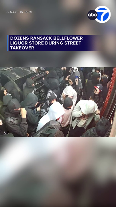 A Bellflower liquor store owner says he is devastated after a large group of masked individuals broke into his business, causing extensive damage and stealing merchandise in an incident captured on video.