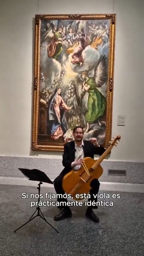 ¿Sabías que el Greco era un gran amante de la música? Jordi Comellas, músico y doctor en Historia Moderna, nos muestra una réplica de la viola da gamba que el Greco pintó en "La Anunciación" de 1597