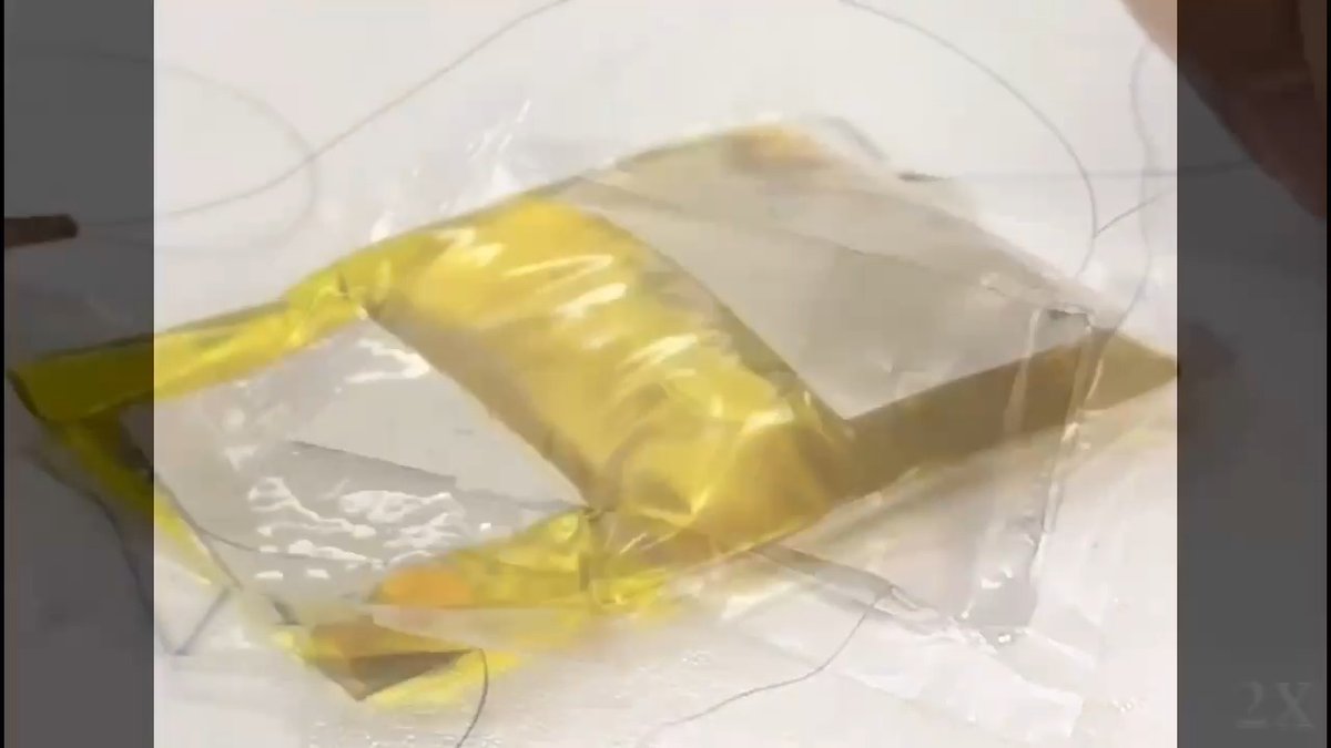 Researchers at the University of Coimbra have developed a transparent, stretchable conductor inspired by the porous structure of dragonfly wings. Made from liquid-metal nanodroplets and graphene oxide, the material can stretch up to 14 times its original length while remaining conductive and surviving more than 100,000 deformation cycles. The technology could enable flexible displays, wearable electronics, electronic skins, sensors, transparent heaters, and light-emitting soft robotic actuators. The paper, “Liquid metal nano-gyroid stretchable transparent conductor for ultra-resilient optoelectronics and electroluminescence,” was authored by Pedro Alhais Lopes, Marta Calisto Freitas, André F. Silva, João Vilarinho, Miguel Morgado, and Mahmoud Tavakoli. Video Credit: Mahmoud Tavakoli #engineering #technology