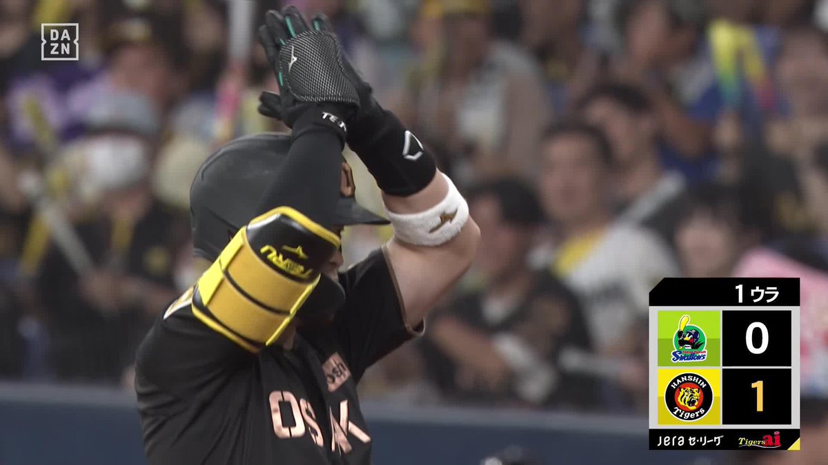 虎の4番 打点ランキングトップを快走中 佐藤輝明 先制タイムリーヒット ⚾️阪神×ヤクルト #阪神タイガース #だったらDAZN