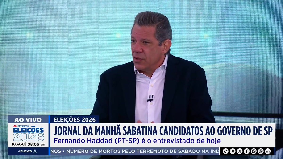 Haddad comenta depoimento de motorista e questiona abordagem da PM 📺 Confira ao vivo: #JornalDaManhã