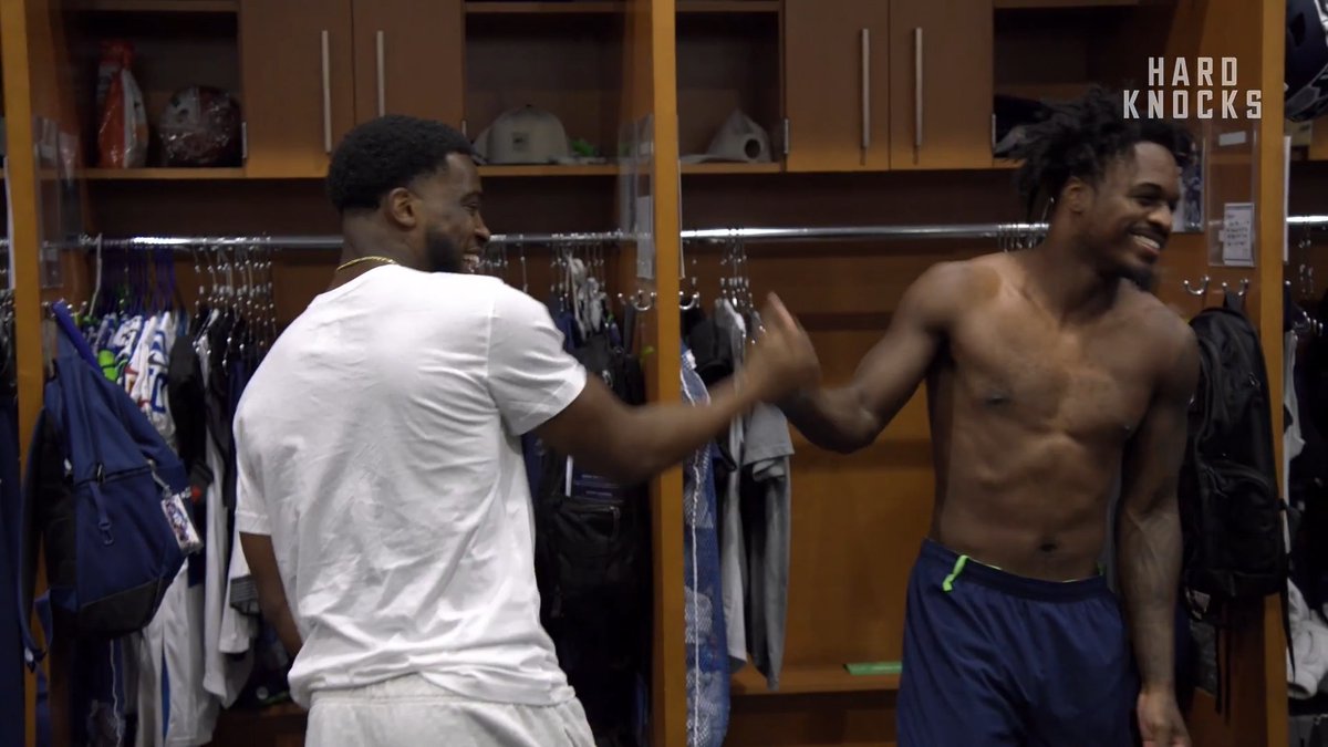 The whole Seattle Seahawks locker room went crazy for Devon Witherspoon after he signed his contract extension 💚 New episode of Hard Knocks: Training Camp with the Seattle Seahawks airs tonight at 9PM ET HBO Max