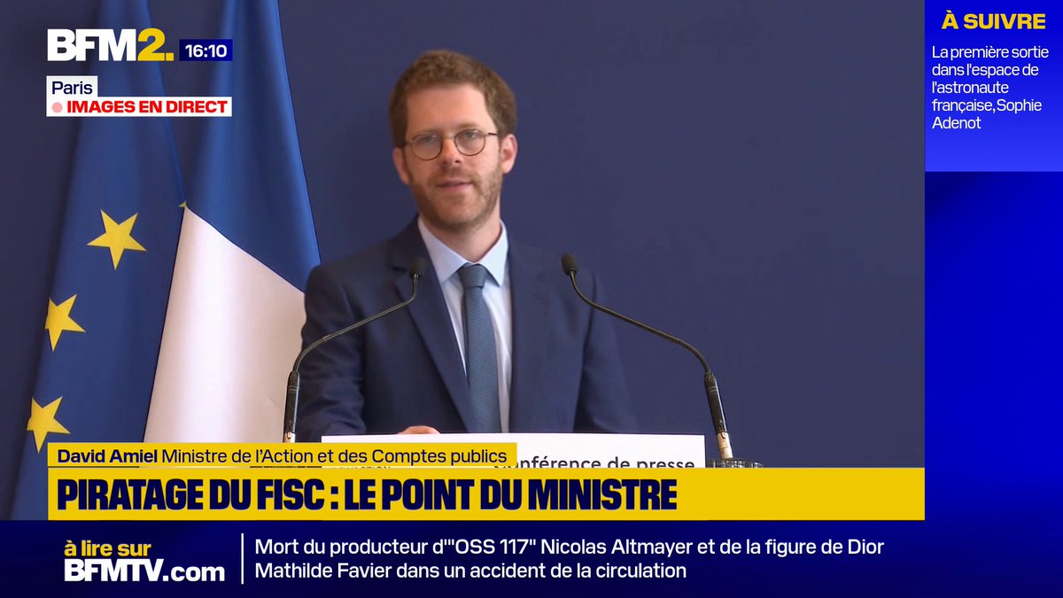Piratage du fisc: "Tout laisse à croire que ces attaques vont continuer à s'intensifier", déclare le ministre de l’Action et des Comptes publics, David Amiel #BFM2