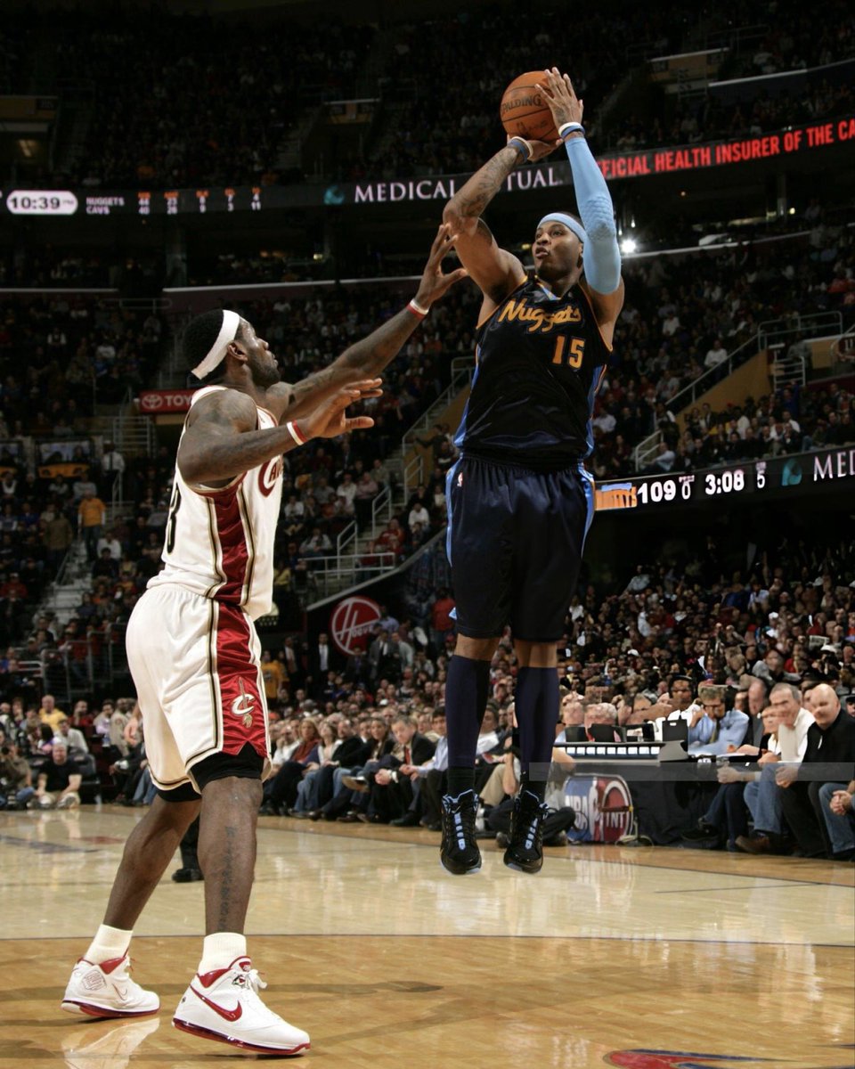 Carmelo Anthony led the Nuggets with 40 points in a win over the Cavs! (2010) 40 PTS 7 AST 6 REB 2 BLK 1 STL 46% FG (13/28) 81% FT (13/16)