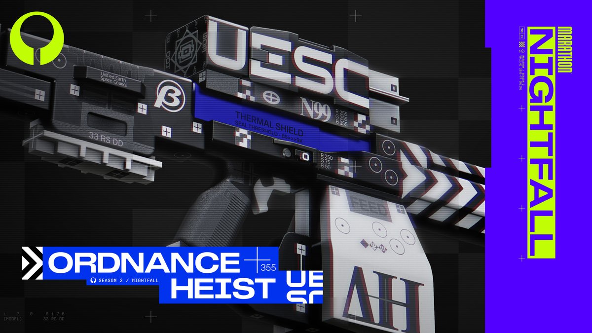 Steal the UESC's newest weapon in Ordnance Heist, a multi-run chase added into all Perimeter, Dire Marsh, Night Marsh, and Outpost queues. Available Aug 18 – Sep 1.