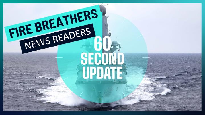 Fire breathers, news readers. HMS Dragon brings you the latest Royal Navy headlines as she continues her operations east of the Suez Canal.