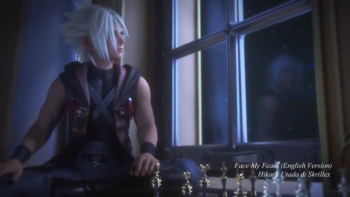 Kingdom Hearts 3 opening movie with theme song”Face My Fears” by Hikaru Utada! I can’t wait to hear the new Kingdom Hearts 4 theme song hopefully by Hikaru Utada again.