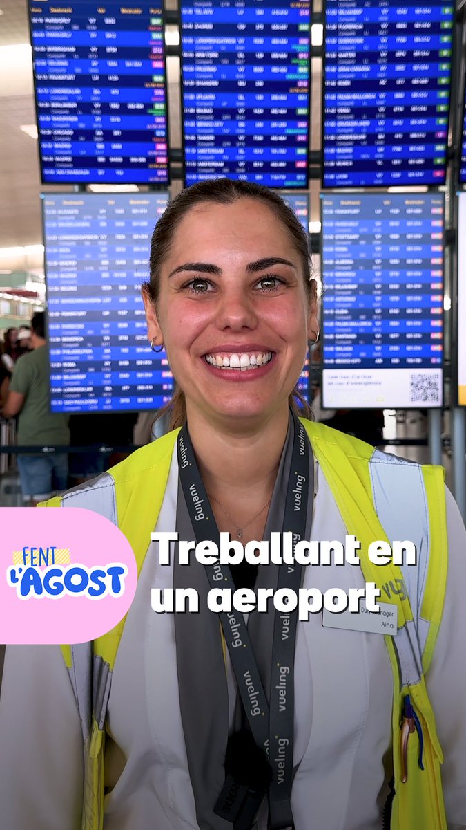✈️ L'Aina és la duty manager de Vueling a l'aeroport del Prat. Coordina, en temps real, tot el que ha de passar perquè un avió s'enlairi a l'hora. Fa aquella feina que no es veu quan agafes un avió. Explica com viu la pressió, els imprevistos, l'atenció als passatgers i què ha après fent aquesta feina. #FentAgost3Cat