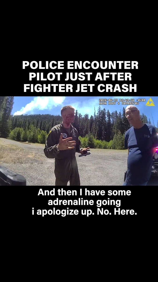 Video from the Yakima County Sheriff's Office showed a bloodied F/A-18 Hornet pilot after he hit trees on a low-level training operation and had to eject. #crash #pilot #bodycam