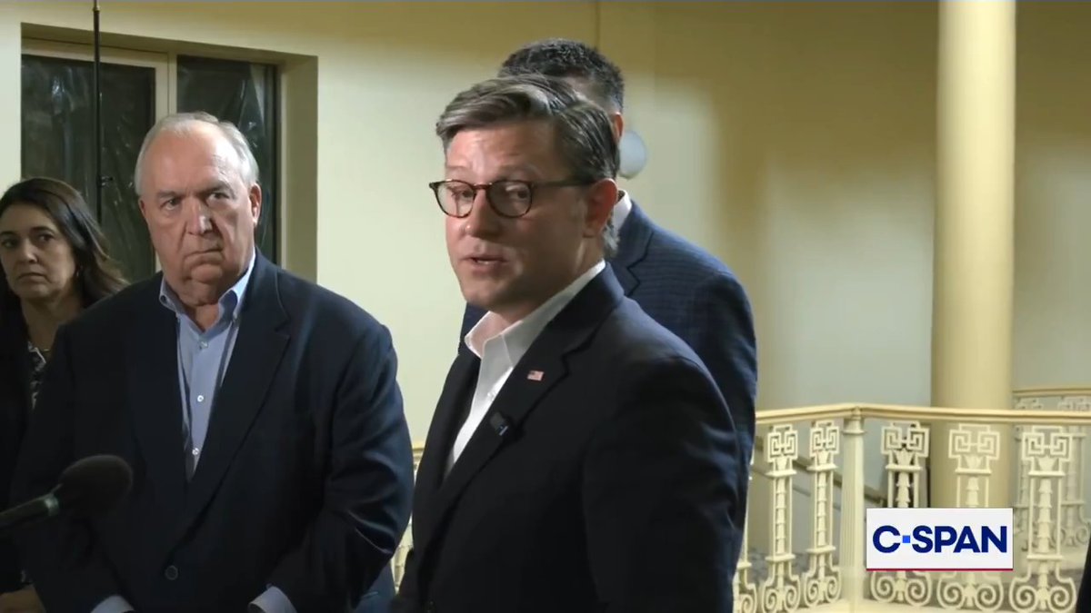 Rep. Tom Barrett (R-MI) and Speaker Mike Johnson on the USS Lincoln: Barrett: "It's not that we intentionally put the men and women in that position." Johnson: "We respect our service men and women, we gotta make sure that they're cared for."