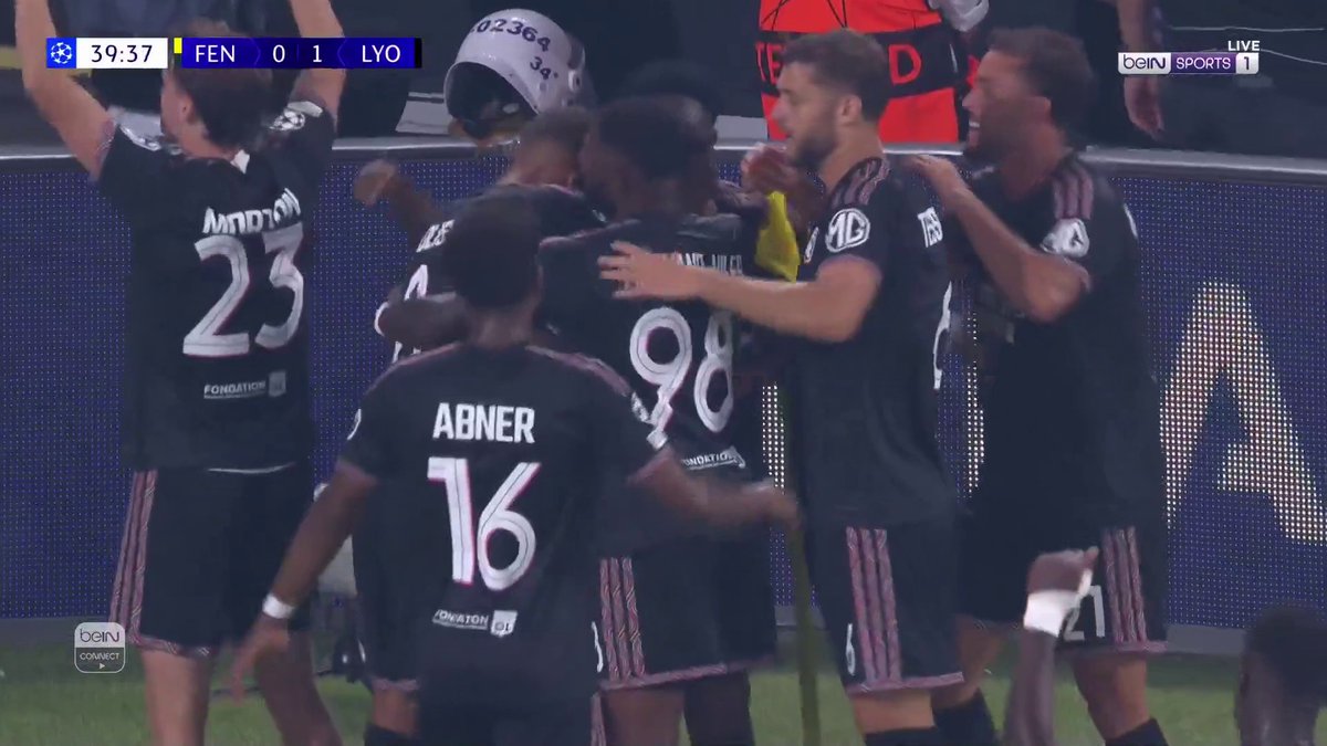 ليون يتقدم في النتيجة عن طريق لويس أوبيندا ⚽🔥 #UCL